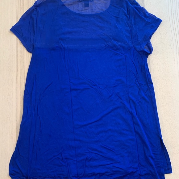 Cable & Gauge Women's Blue Mesh Jewel Short Sleeve Shirt (Medium) - Picture 7 of 9